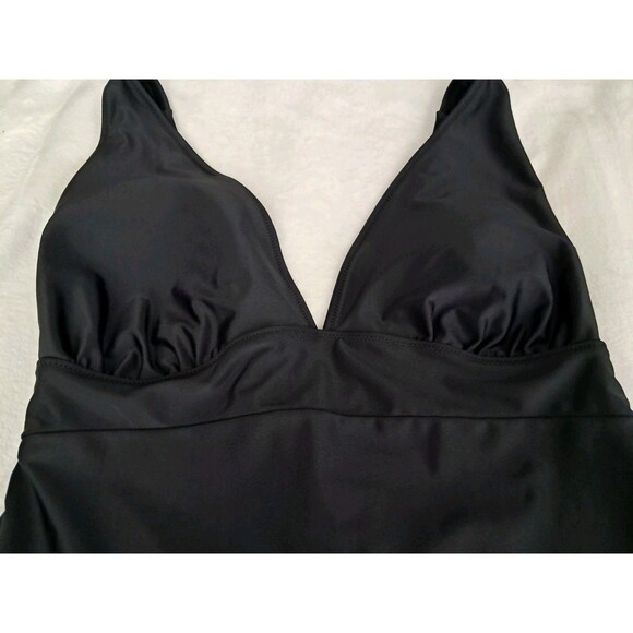 Old Navy One Piece Swimsuit Swim Black Tie Back Padded High Waist Size XXL NWT - Picture 3 of 9
